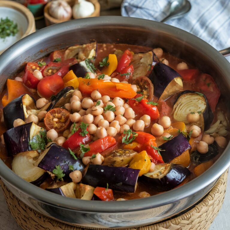 Moroccan Aubergine and Chickpea Tagine